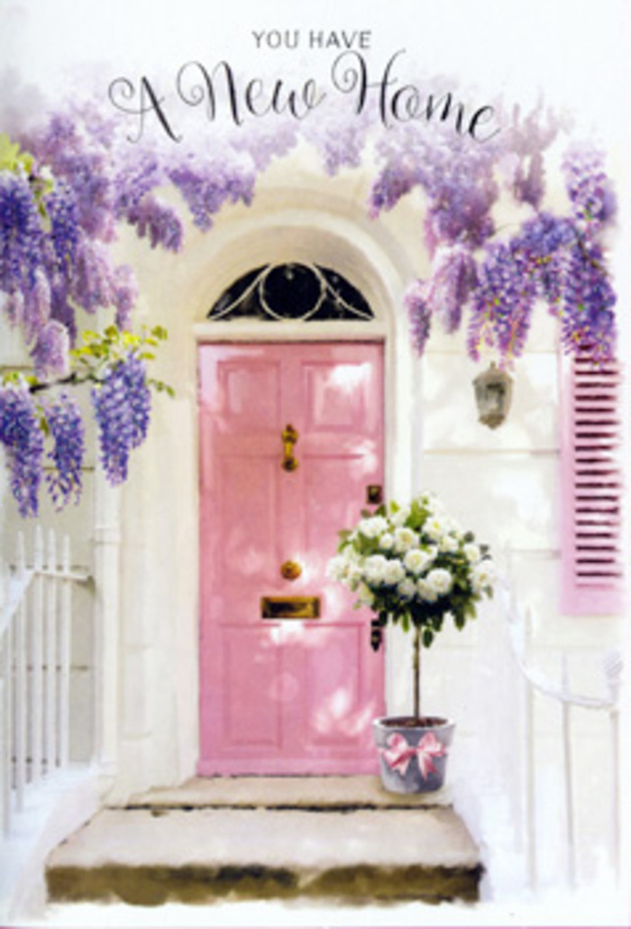 At a quiet doorway in Swiss Cottage, a single image tells the story of a new home filled with gentle hope. The front door is painted in a powdery pink, its surface smooth and softly reflective, giving off a cosy glow as though catching the last light over West End Lane. Above, a curtain of wisteria spills down in layers of lavender and lilac, the blooms forming tapered clusters that sway lightly and frame the entrance with a natural arch. The wall around the door is whitewashed, with subtle imperfections that lend it a lived-in charm-tiny cracks and brush strokes visible beneath the shifting shadow of the flowers. On the stone step sits a metal bucket in a muted grey tone, looking both sturdy and chic. From it rises a lush bouquet of white and cream roses, each bloom opened to reveal spirals of velvety petals, their edges soft and inviting. Placed among the roses, sprigs of fresh green foliage break up the creaminess with natural variation in shape and shade, adding depth and a sense of hand-gathered authenticity. A blush-pink ribbon is tied around the bucket in a loose, elegant bow, the ends falling in relaxed lines that echo the curve of the wisteria above. The colours-pale pink, lavender, white, and green-blend into a soothing, romantic palette that feels perfectly suited to a new start in this leafy part of North West London. The whole scene evokes the feeling of stepping over a threshold for the first time, of boxes still to be opened and memories yet to be made, with the flowers offering comfort and congratulations to whoever now calls this door their own.